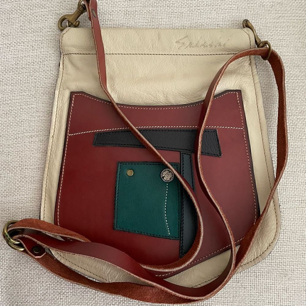 Vintage Handmade Austrian Flat Touring Crossbody Bag / Signed By Maker